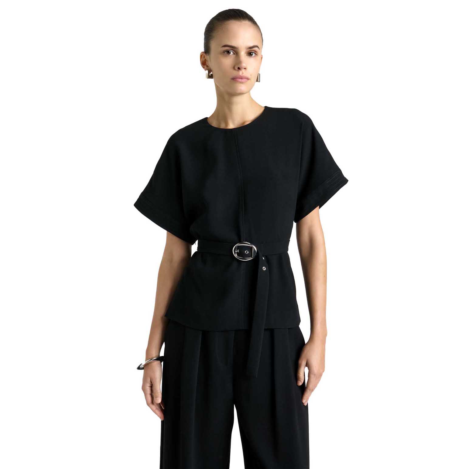 Cue Recycled Crepe Tipped Sleeve Top
